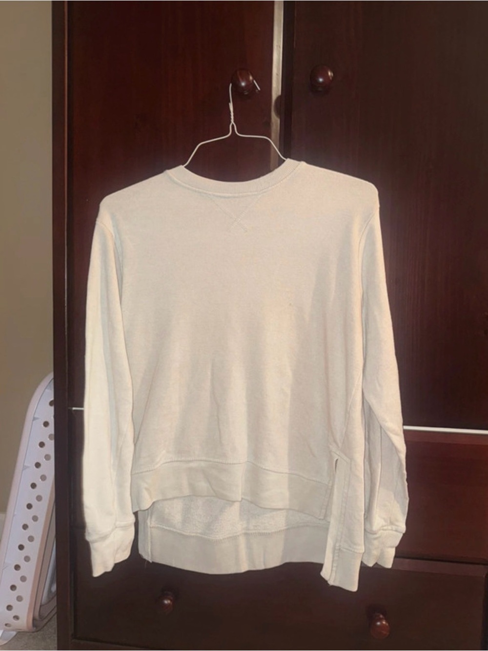 Women's Cream Crewneck Sweater - Classic Pullover